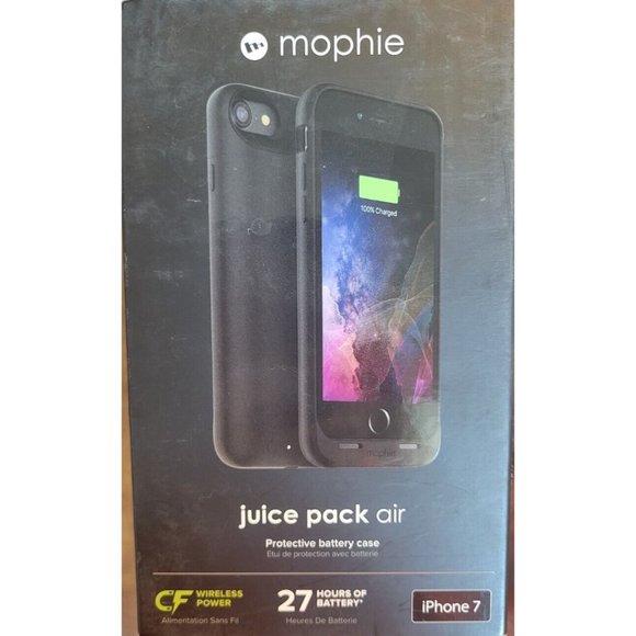 Mophie Juice Pack Air Battery Charging Case for iPhone 7 - Black. NIB. 27 hours.